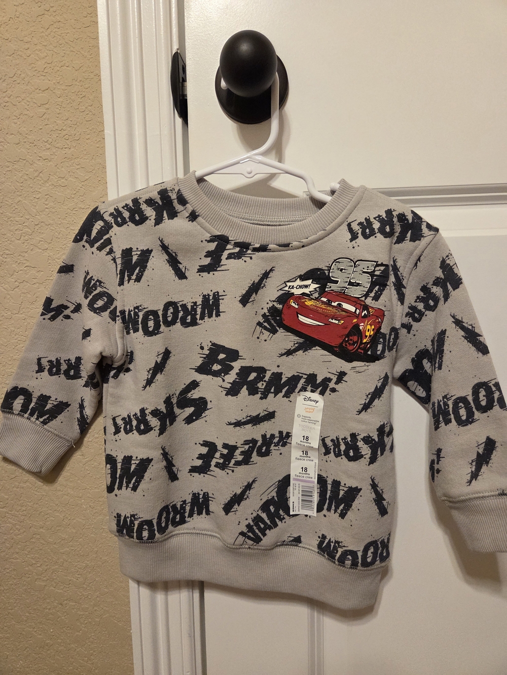 Disney Jumping Beans Cars Lightning McQueen Sweatshirt Baby 18M Gray & Black NWT